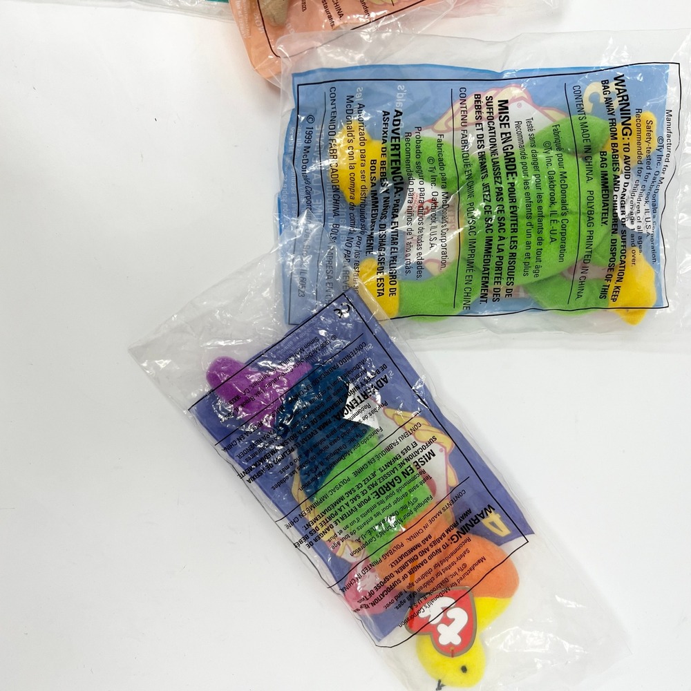 1999 McDonalds Teenie Beanie Babies Set of 4 Sealed Freckles Bongo Smoochy Inch - Picture 4 of 8